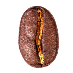 Canvas Print -  Coffee bean macro Isolated on white background. High Resolution image.