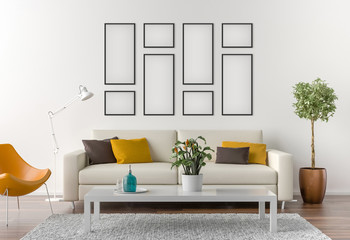 Picture frame interior set mockup