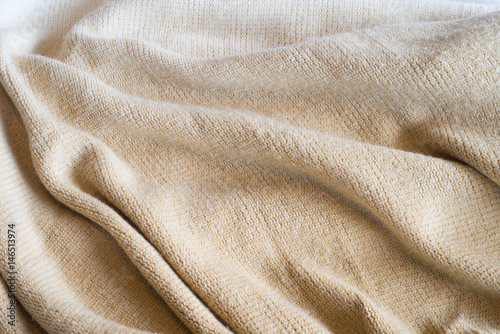 Fotografie, Obraz Soft Neutral Fabric Background Diagonal Folds
