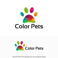 Wall Mural - colorful paws logo , colorful pets logo designs template