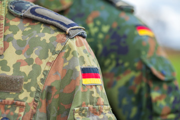 german flag on german army uniform