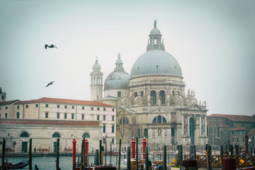 Canvas Print - Basilica Di Santa Maria della Salute in Venice in the morning