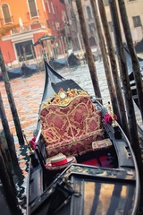 Wall Mural - Gondola in the morning sun in Venice, Italy