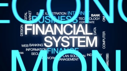 Canvas Print - Financial system animated word cloud, text design animation.