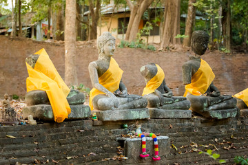 Buddha sculptures in Wat Udong