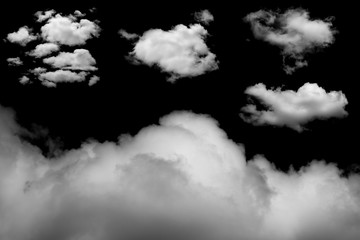 Wall Mural - white cloud on black background
