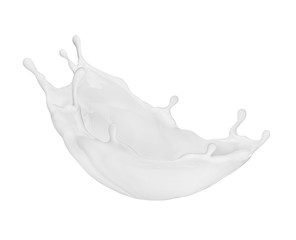 Canvas Print - Splash of milk or cream isolated on white background