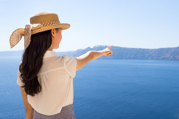 Wall Mural - tourist auf santorini, griechenland