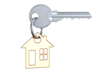 Poster - Home key with keychain, 3D rendering