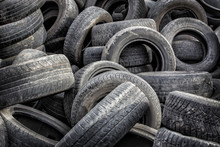 Old Tires Used Worn For Recycling