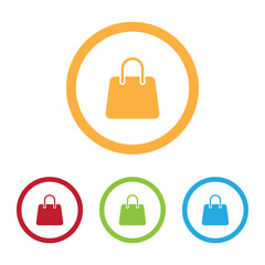 Wall Mural - Colorful Shopping Bag Icons With Rings