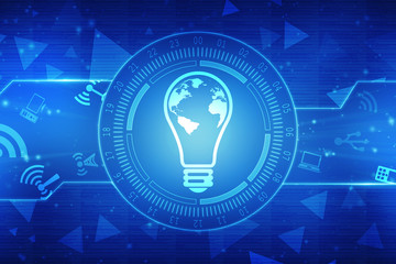 Poster - 2d rendering led white lightbulb
