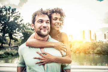 Couple in love having fun