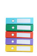 Colorful office folders isolated on a white