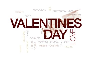 Poster - Valentines day animated word cloud, text design animation. Kinetic typography.