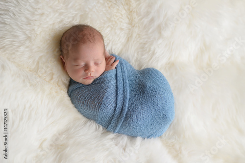 Fotomural Swaddled, Sleeping Newborn Baby Boy