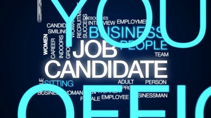 Poster - Job candidate animated word cloud, text design animation.