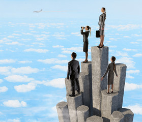 Wall Mural - she reached the top of sucess . mixed media