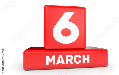 March 6 Calendar On White Background Stock Illustration Adobe Stock