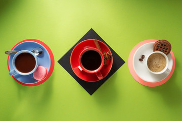 Poster - cup of coffee, tea and cacao