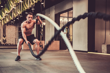 Young man in gym