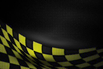 Wall Mural - yellow and black carbon fiber background.