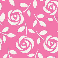 Wall Mural - Seamless pattern with roses. Abstract floral background. Vector illustration. Wallpaper with cute flowers