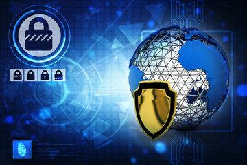Poster - 3d rendering Protect the World
