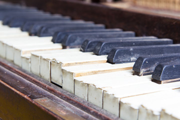 Wall Mural - Keys from an old broken damaged piano