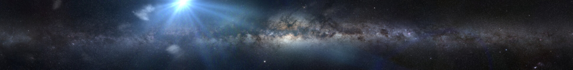 Wall Mural - bright star in front the milky way galaxy