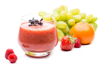 Canvas Print - Fresh fruit smoothies with ingredients