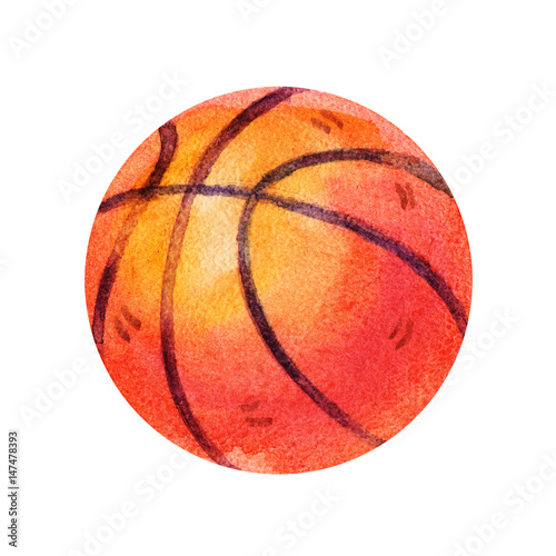 Cute Watercolor Colorful Basketball Illustrations Isolated On White Background Hand Drawn Vintage Basketball And Retro Design Buy This Stock Illustration And Explore Similar Illustrations At Adobe Stock Adobe Stock