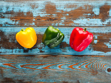 Three Colorful Bell Peppers