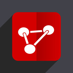 Aufkleber - Chemistry flat design white and red vector web icon on gray background with shadow in eps10.