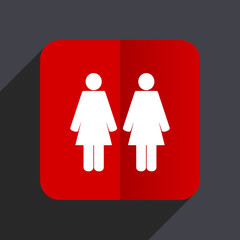 Aufkleber - Couple flat design white and red vector web icon on gray background with shadow in eps10.