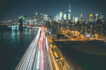 Manhattan Skyline by Night - New York