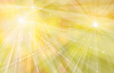 Wall Mural - Vector yellow  background with rays, stars and lights.