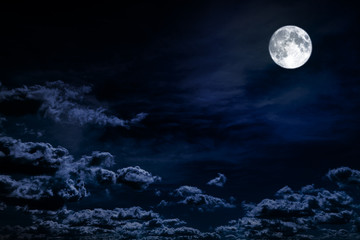 background night sky with stars, moon and clouds. elements of this image furnished by nasa