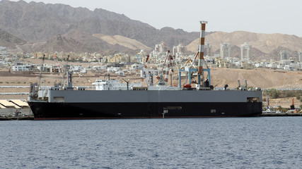 Ship in Eilat's port, Israel APRIL, 29-2017.