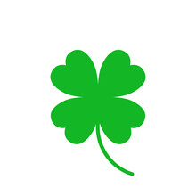 Four Leaf Clover Vector Icon. Clover Silhouette Simple Icon Illustration.