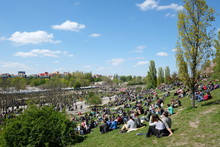 People At Park (Mauerpark) On A Sunny Day In Berlin
