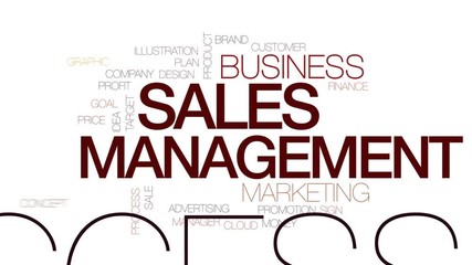 Wall Mural - sales management animated word cloud, text design animation. kinetic typography.