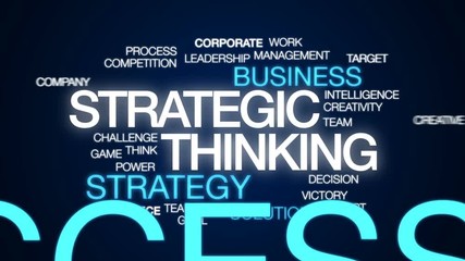 Wall Mural - strategic thinking animated word cloud, text design animation.