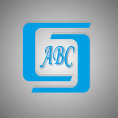 Poster -  Blue logo at the view/The figure shows a few types of logos for businesses, businesses

