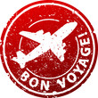 Bon voyage red vector grunge style rubber stamp