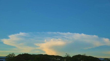 Wall Mural - dramatic sunset sky with colorful clouds