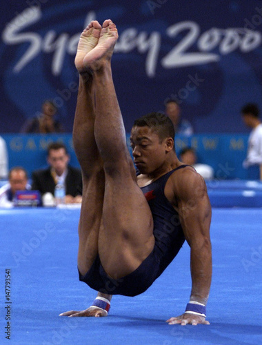 French Gymnast Florent Maree Performs A Floor Routine During The