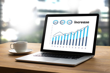 Poster - Sales Many charts and graphs Business Increase Revenue Shares Concept.