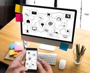 Poster - Technology Display On and off Switch Button cyberspace and future technology concept