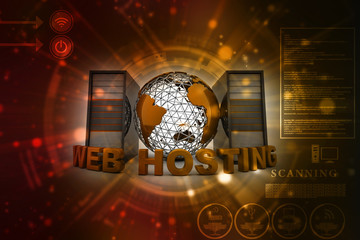 Poster - 3d illustration Data center server protection lock
